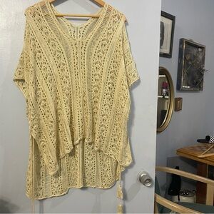 Jasmine by KVM Boho Cream Crochet Tunic Poncho Shawl — Coastal Cowgirl Aesthetic